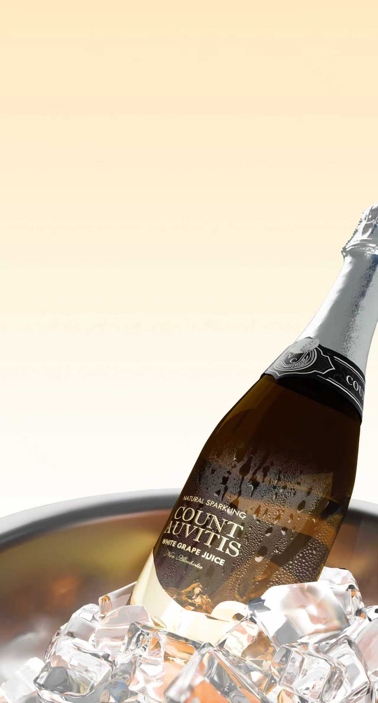 Auvitis Count Non-Alcoholic Sparkling White Grape Juice 750ml Low Sugar 6 bottles