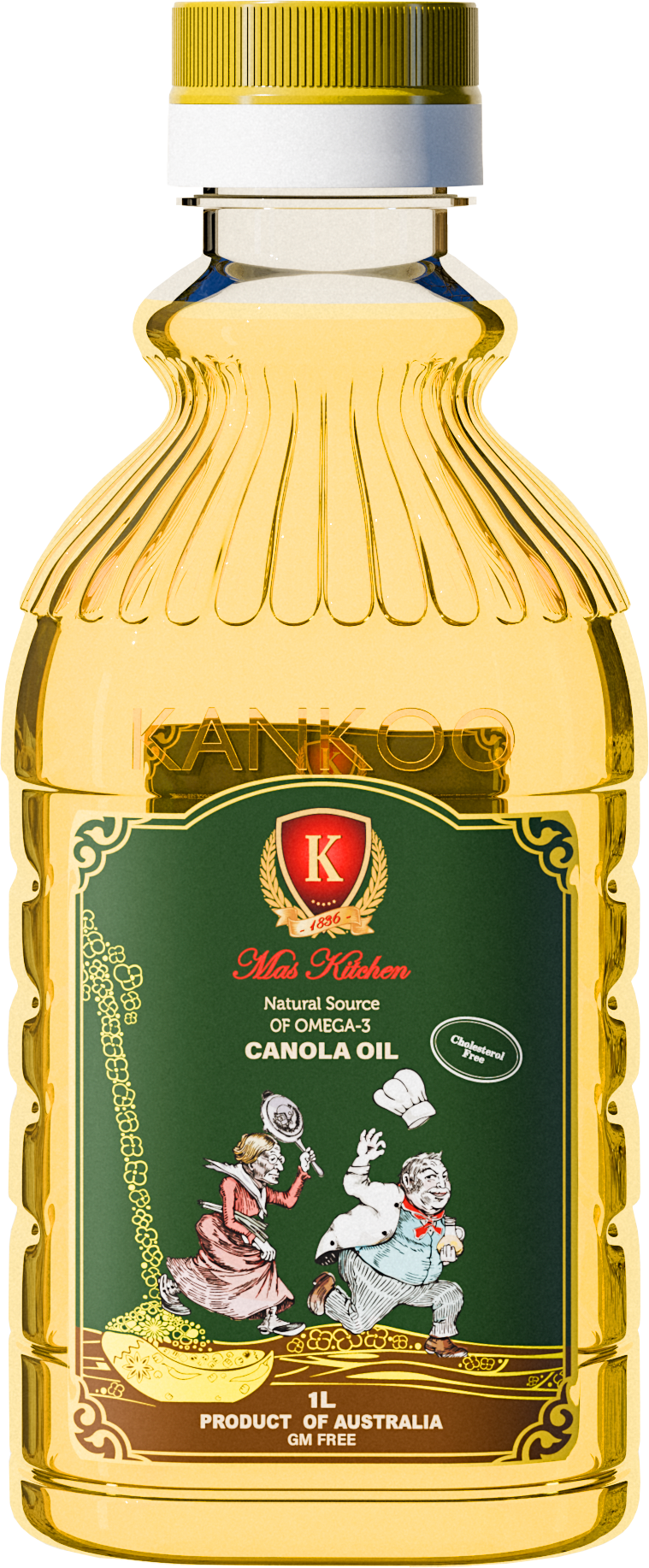 MasKitchen Canola Oil 1L 100% Australian Non-GMO High Smoke Point