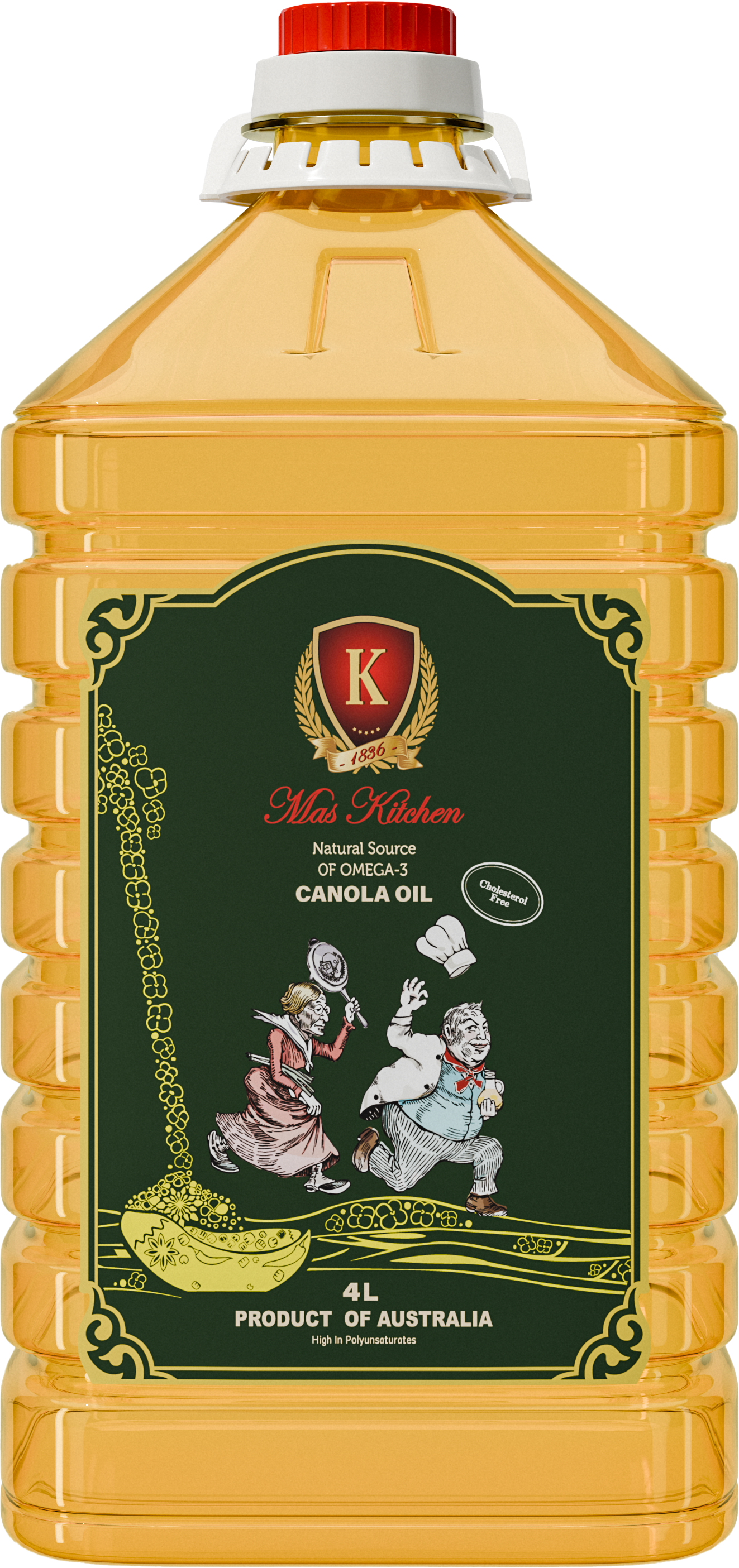 MasKitchen Canola Oil 4L 100% Australian Non-GMO High Smoke Point