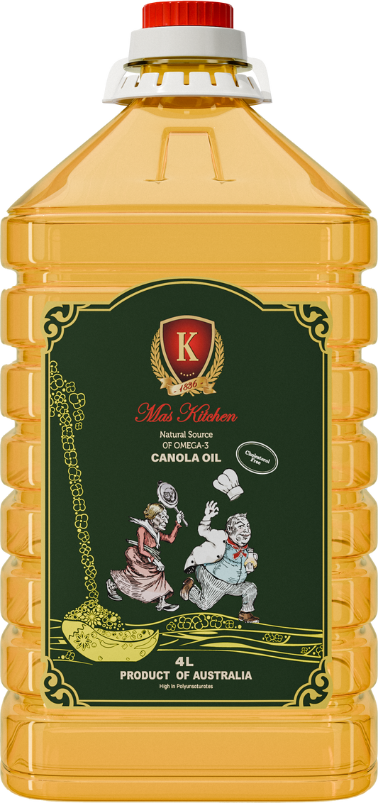MasKitchen Canola Oil 4L 100% Australian Non-GMO High Smoke Point