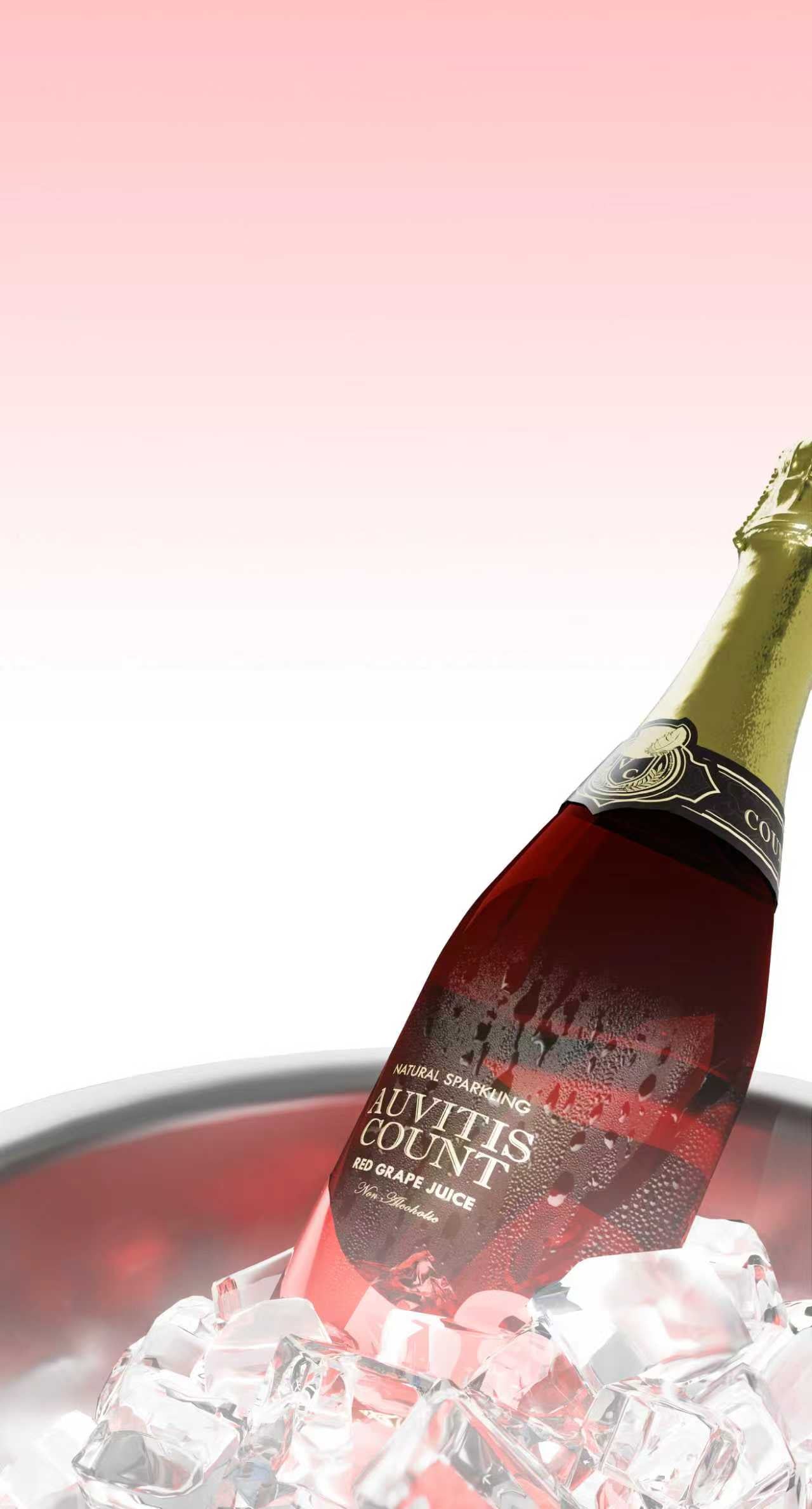 Auvitis Count Non-Alcoholic Sparkling Red Grape Juice 750ml Low Sugar 6 bottles