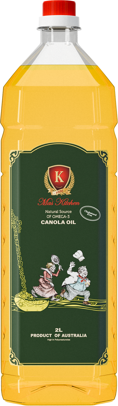 MasKitchen Canola Oil 2L 100% Australian Non-GMO High Smoke Point
