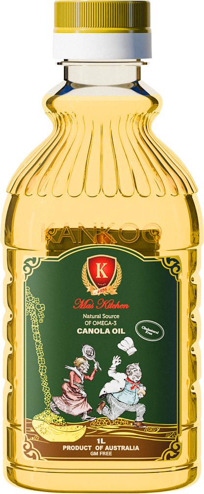 MasKitchen Canola Oil 1L 100% Australian Non-GMO High Smoke Point