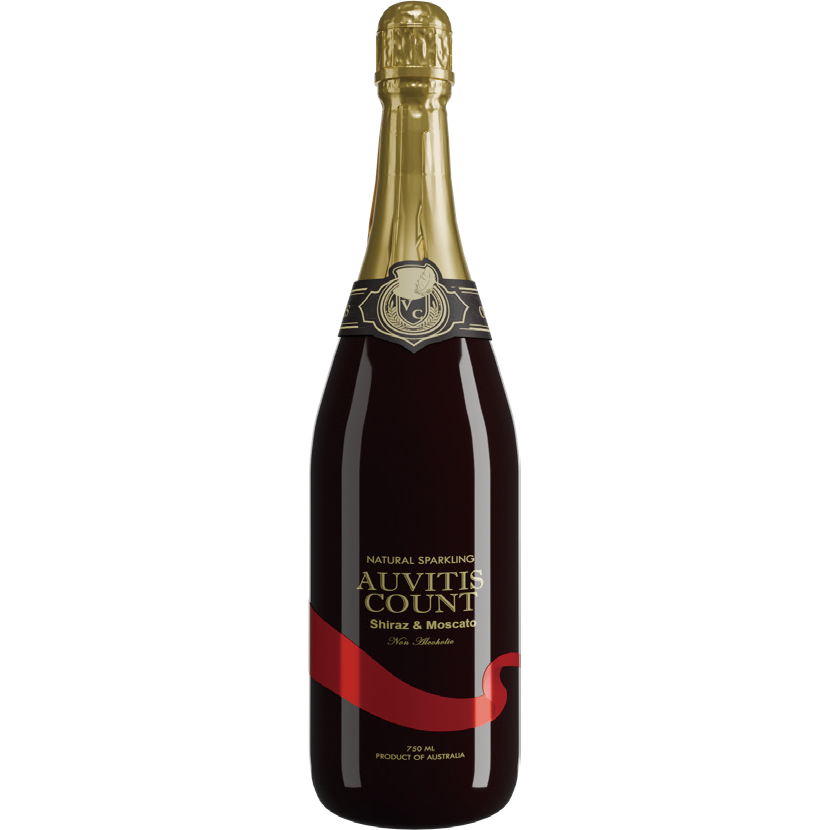 Auvitis Count Non-Alcoholic Sparkling Red Grape Juice 750ml Low Sugar 6 bottles